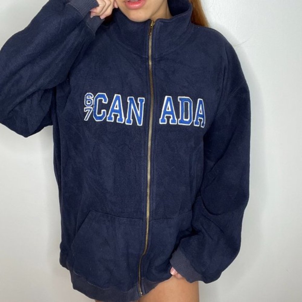 Vintage 67 Canada zip up fleece sweatshirt XL